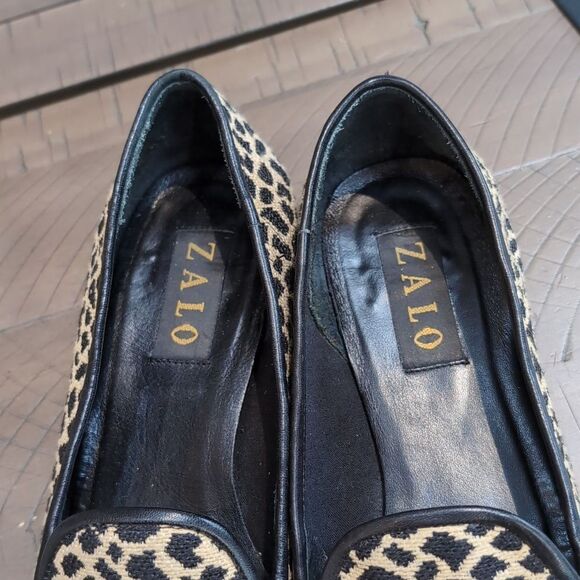 Zalo Animal Print Needlepoint Loafer Flats Sz 8 - Picture 4 of 7